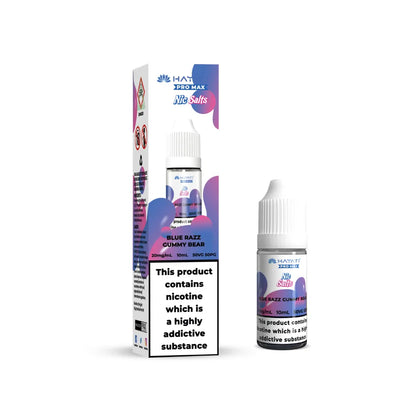 Blue Razz Gummy Bear vape juice bottle and packaging on a white background