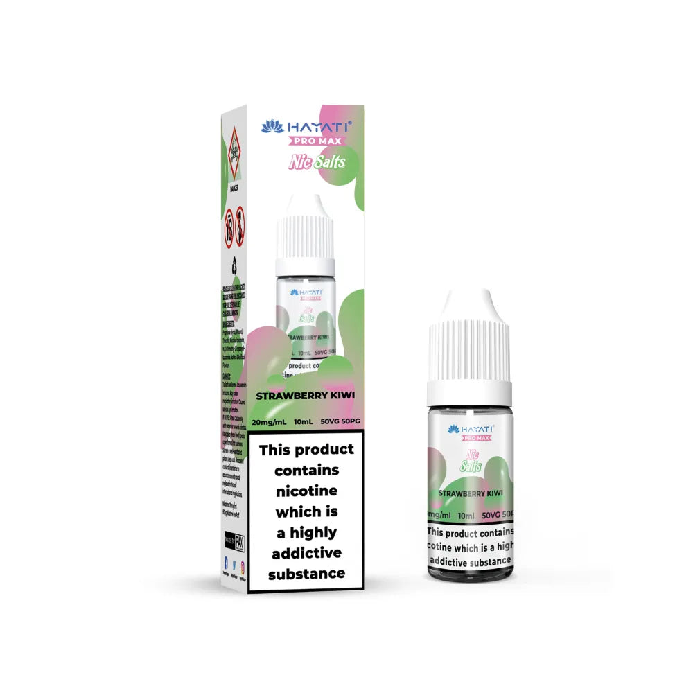 Strawberry Kiwi e-liquid bottle and packaging on a white background