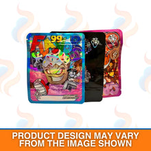Colourful Cali packaging with cartoon character and '99 Flavours' branding on a white background