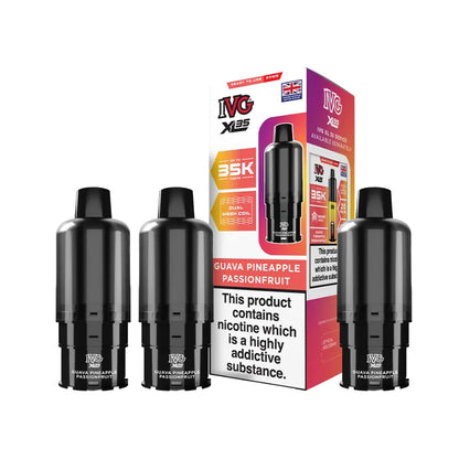 IVG vaping pods and packaging on a white background