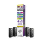 IVG 2400 Reload 4in1 Grape Edition colourful packaging with 4 black pods on a white background
