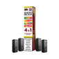 IVG 2400 Reload 4in1 Passionfruit Edition colourful packaging with 4 black pods on a white background