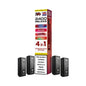 IVG 2400 Reload 4in1 Pomegranate Edition colourful packaging with 4 black pods on a white background