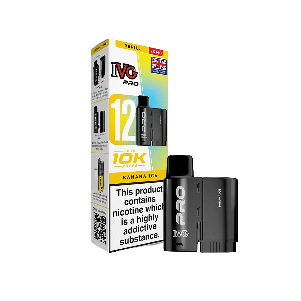 IVG Pro refills and packaging on a white background