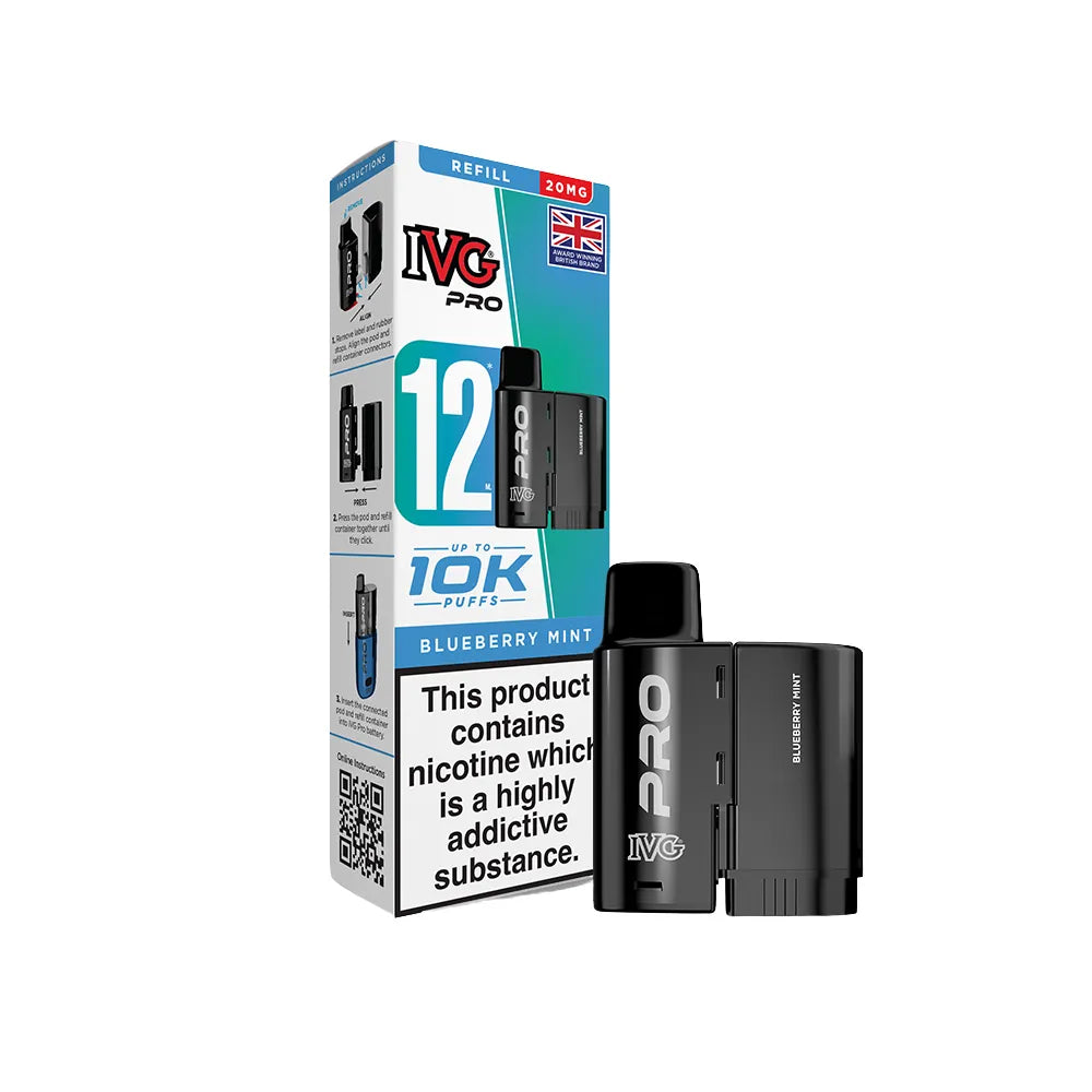 IVG Pro refills and packaging on a white background
