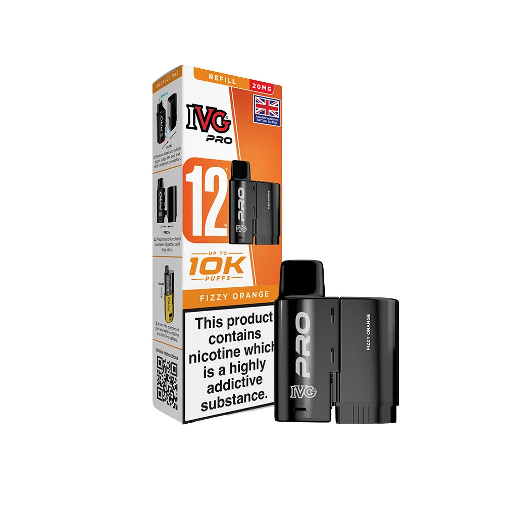 IVG Pro refills and packaging on a white background