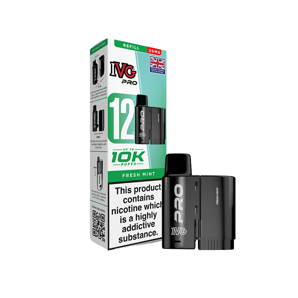 IVG Pro pod Fresh Mint with packaging on a white background