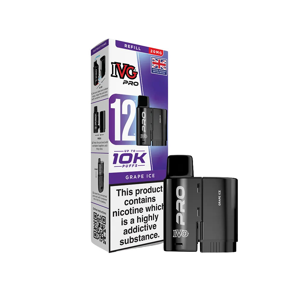 IVG Pro refills and packaging on a white background