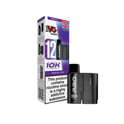 IVG Pro pod Grape Ice with packaging on a white background