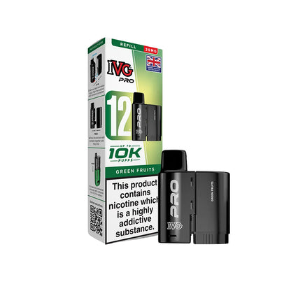 IVG Pro pod Green Fruits with packaging on a white background
