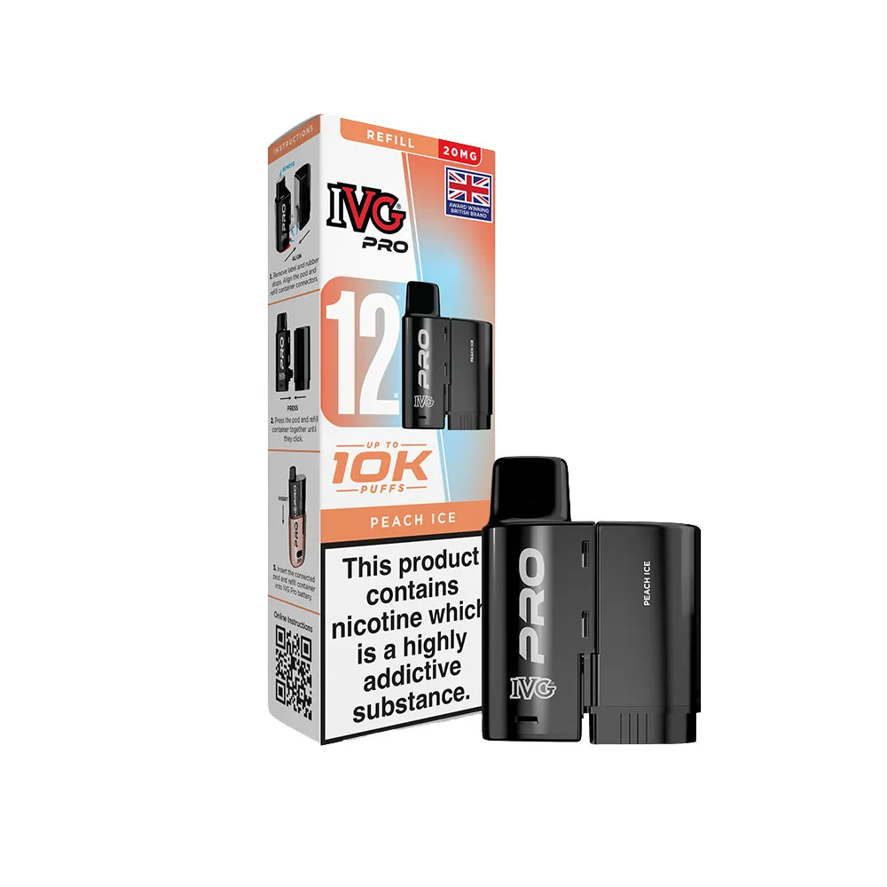 IVG Pro refills and packaging on a white background