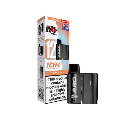 IVG Pro pod Peach Ice with packaging on a white background