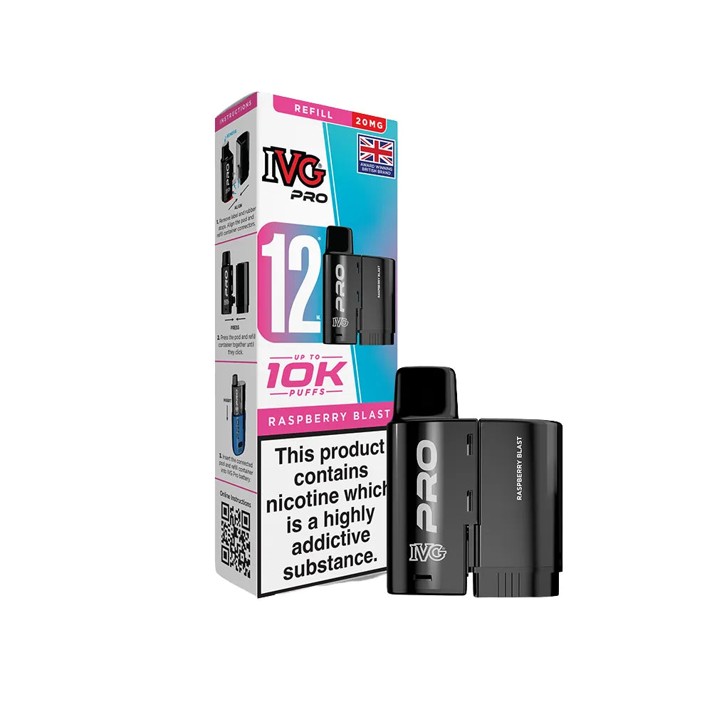 IVG Pro refills and packaging on a white background
