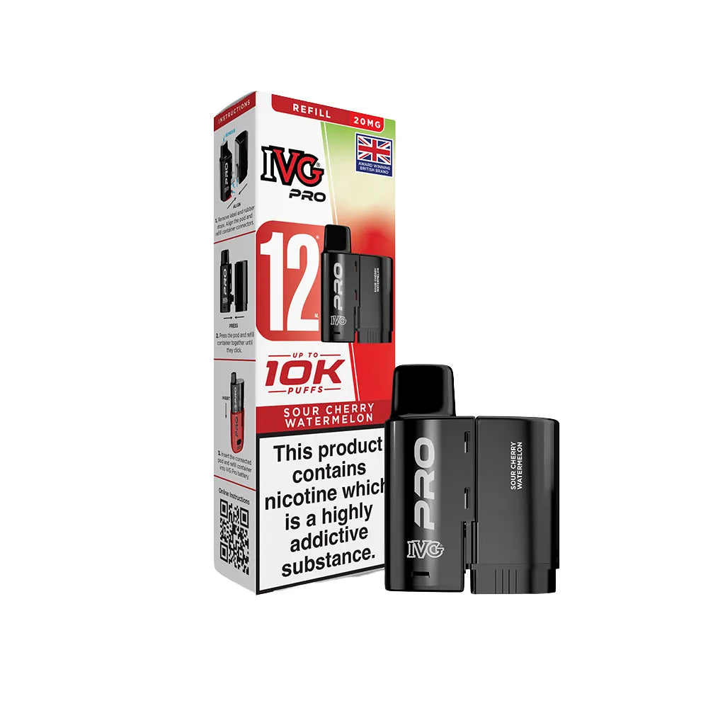 IVG Pro refills and packaging on a white background