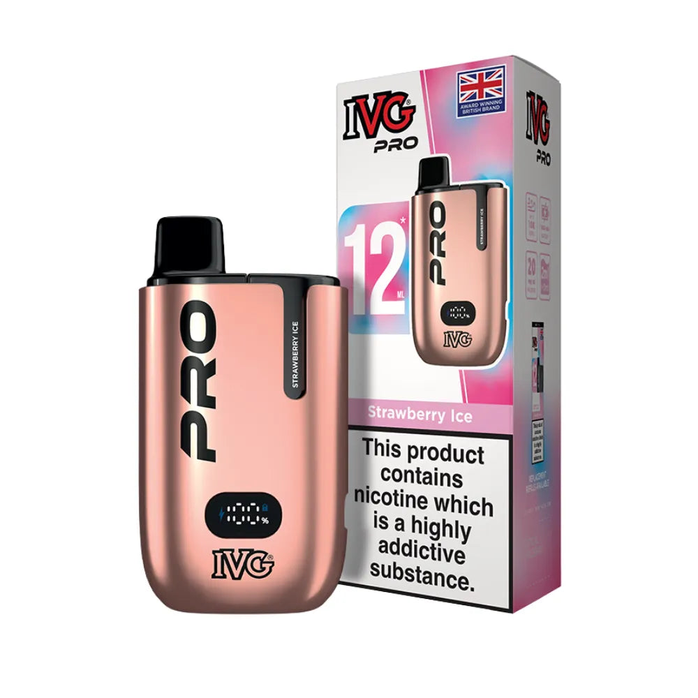 IVG Pro vape device and packaging on a white background