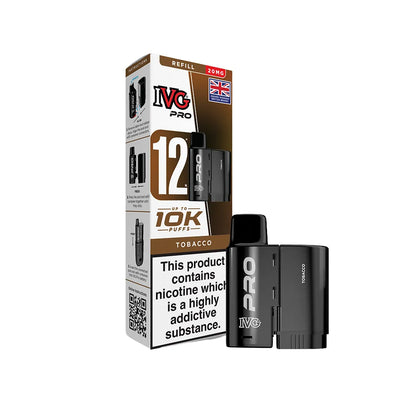 IVG Pro pod Tobacco with packaging on a white background