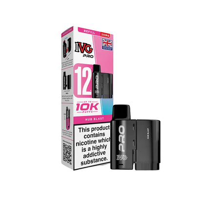 IVG Pro refill "Hub Blast" and packaging on a white background