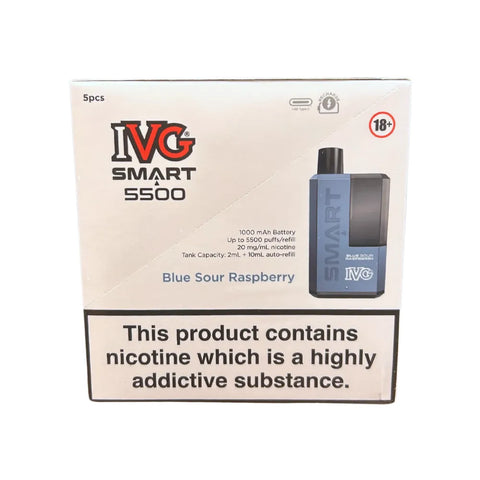 Box Of 5 - IVG Smart 5500 - Blue Sour Raspberry