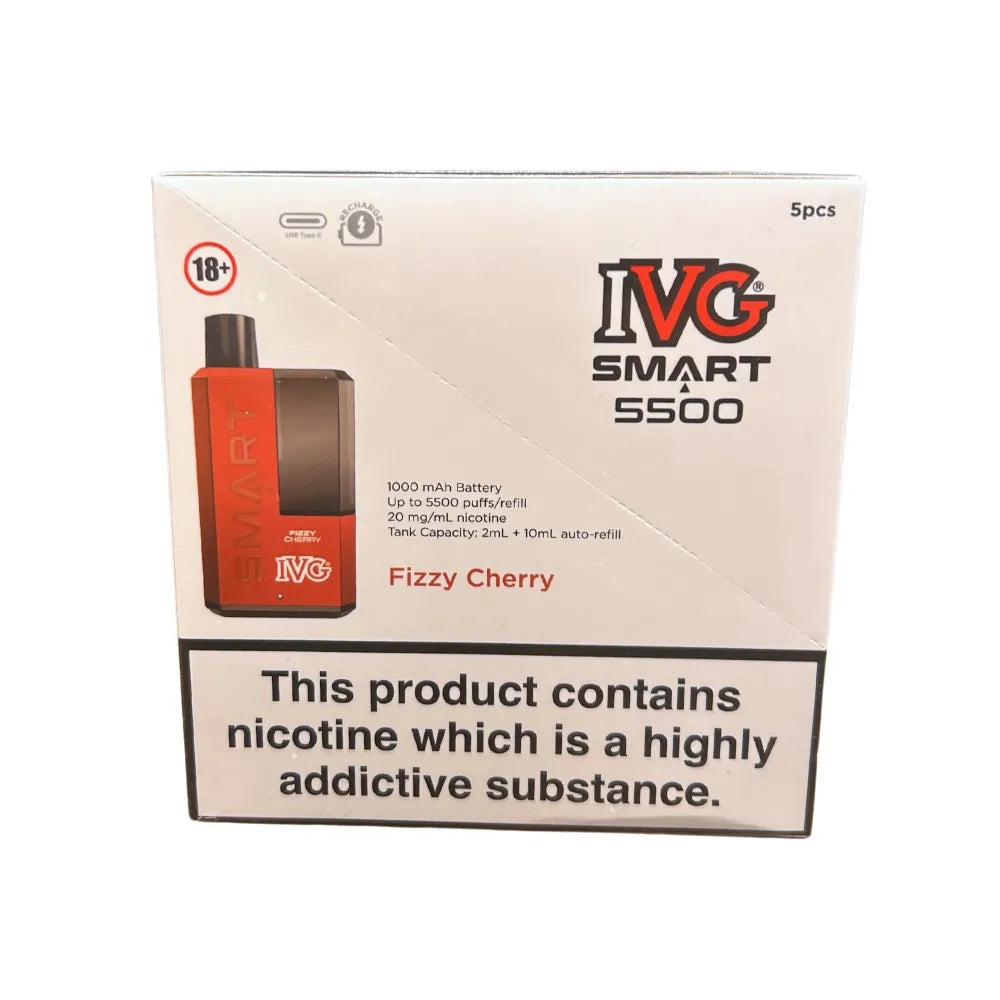 Box Of 5 - IVG Smart 5500 - Fizzy Cherry