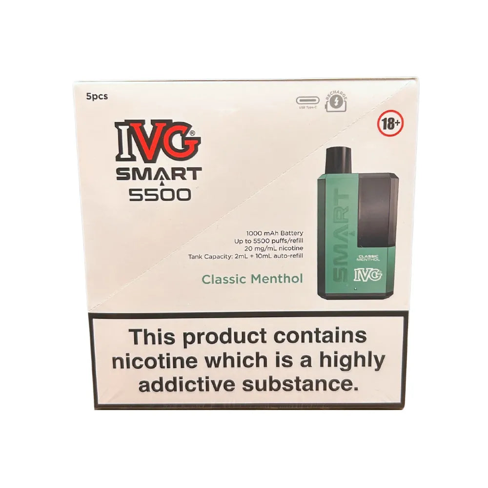 Box Of 5 - IVG Smart 5500 - Classic Menthol