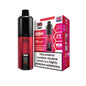 Red IVG vaping device and packaging on a white background