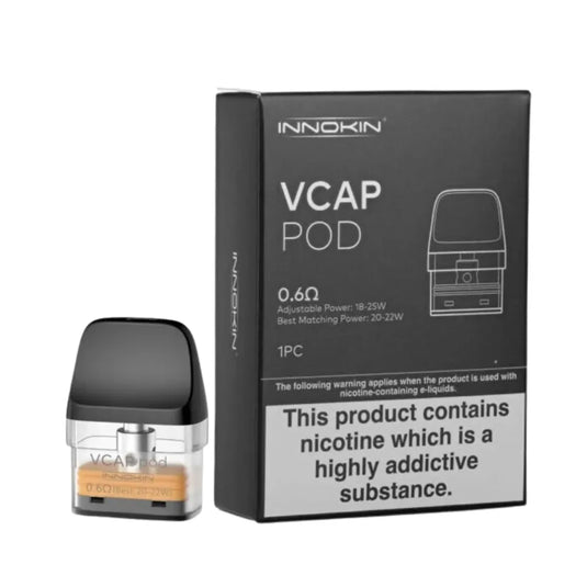 Innokin VCAP Pod with packaging on a white background