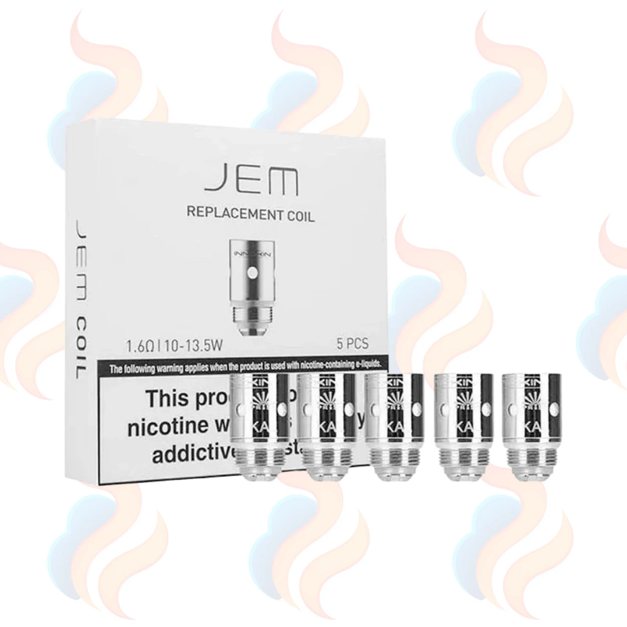 JEM replacement coil packaging with coils in front on a white background
