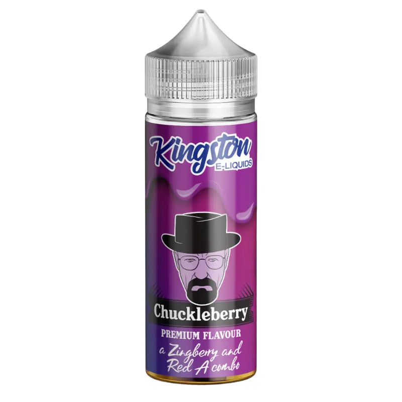 Kingston Chuckleberry e-liquid bottle on a white background