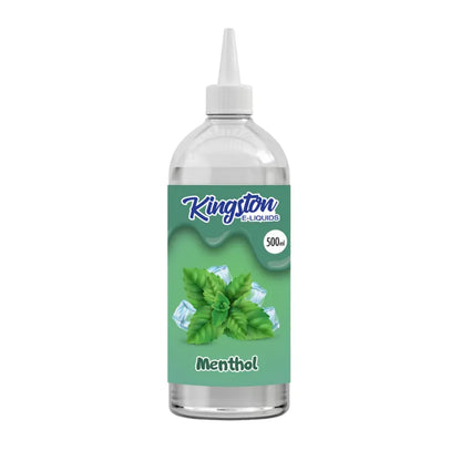 Kingston e-liquid bottle with menthol flavor on a white background
