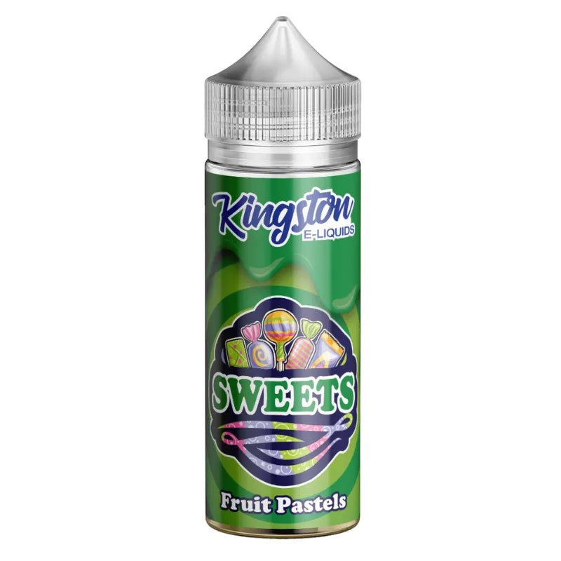 Kingston E-Liquids Sweets Fruit Pastels bottle on a white background