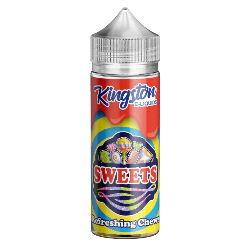 Kingston E-Liquids Sweets refreshing chews bottle on a white background