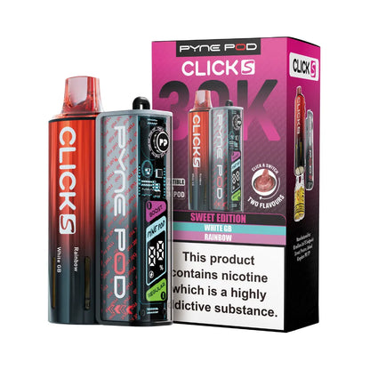 Pyne Pod Click S vape device in Sweet edition with packaging on a white background