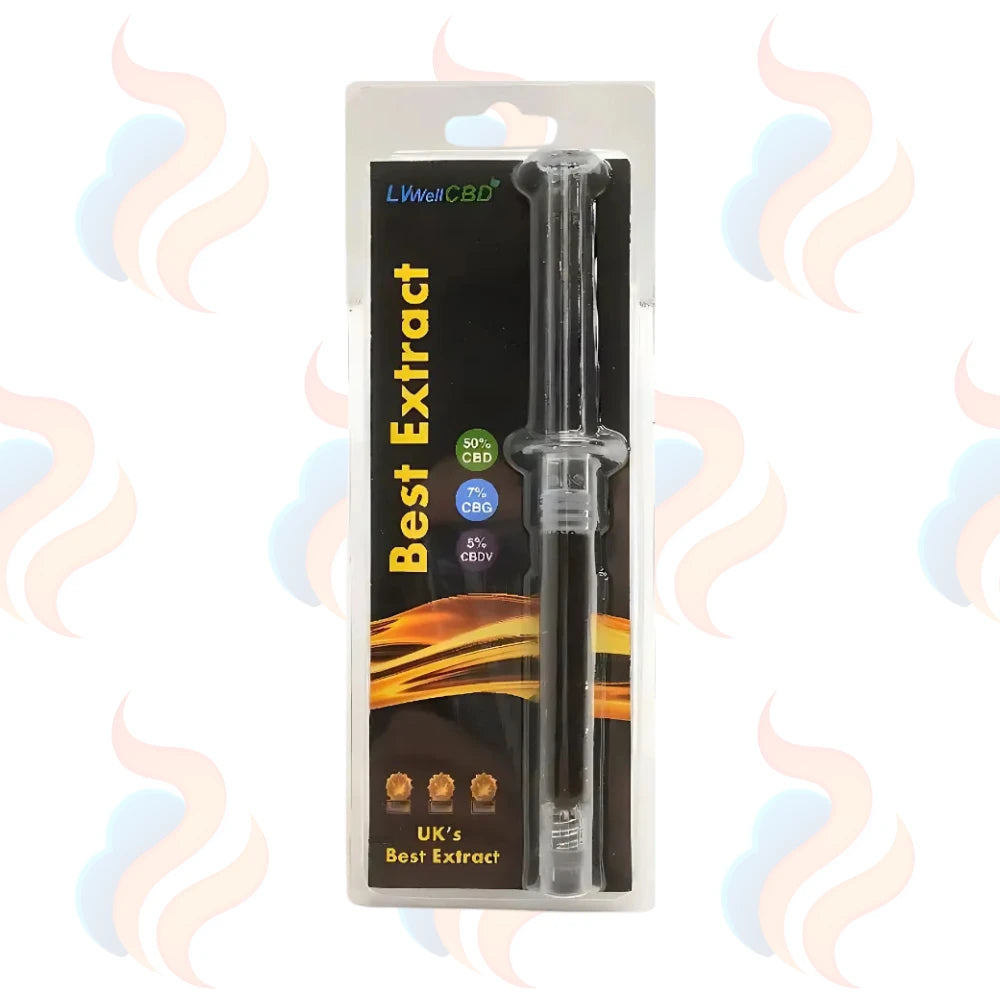 Packaged product labeled 'Best Extract' with a smoking effect on the background