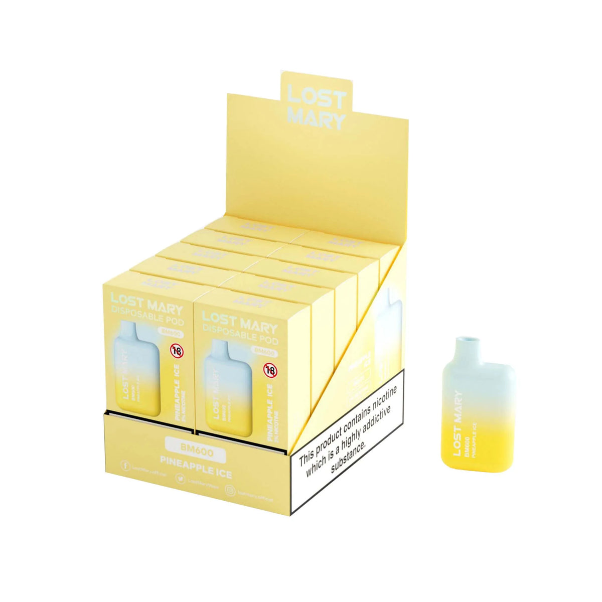 Box of 10 - Lost Mary BM600 - Pineapple Ice