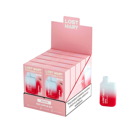 Box of 10 - Lost Mary BM600 - Red Apple Ice