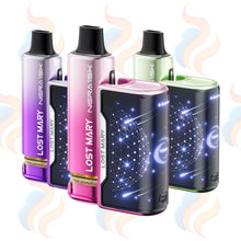 Lost Mary Nera 30k vape devices in various colours with a white background