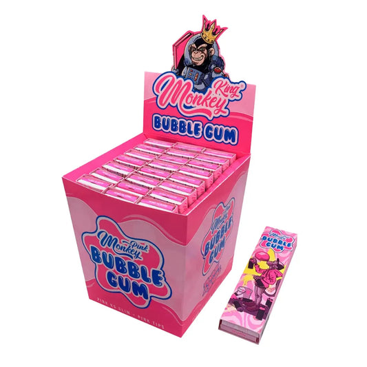 Monkey King scented rolling papers and tips - pink display with bubble gum flavouring