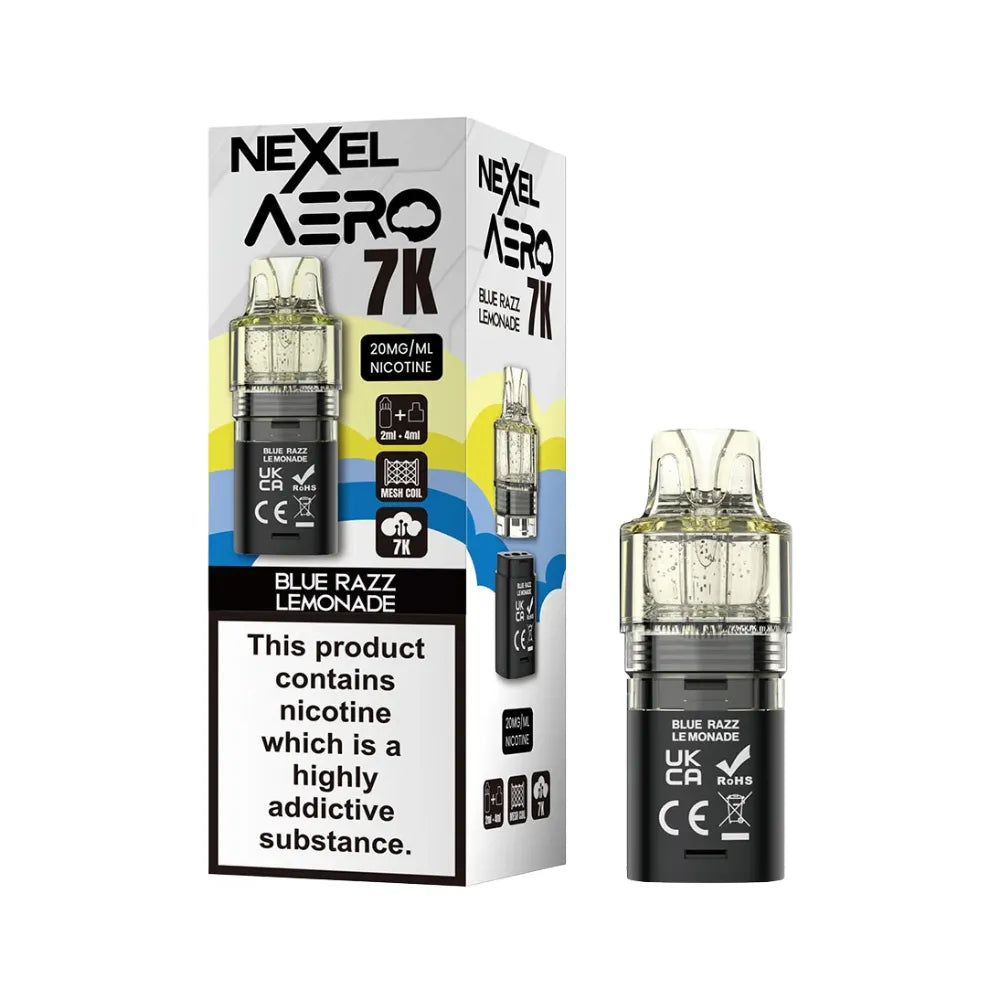 Nexel Aero 7K replacement pod packaging with one cartridge on a white background