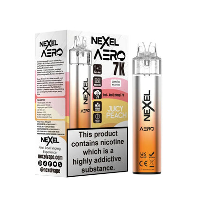 Nexel Aero vaping device and packaging on a white background