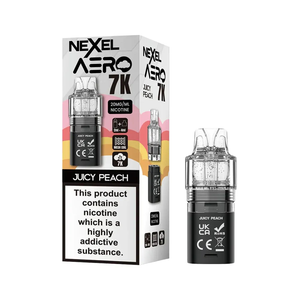 Nexel Aero 7K replacement pod packaging with one cartridge on a white background