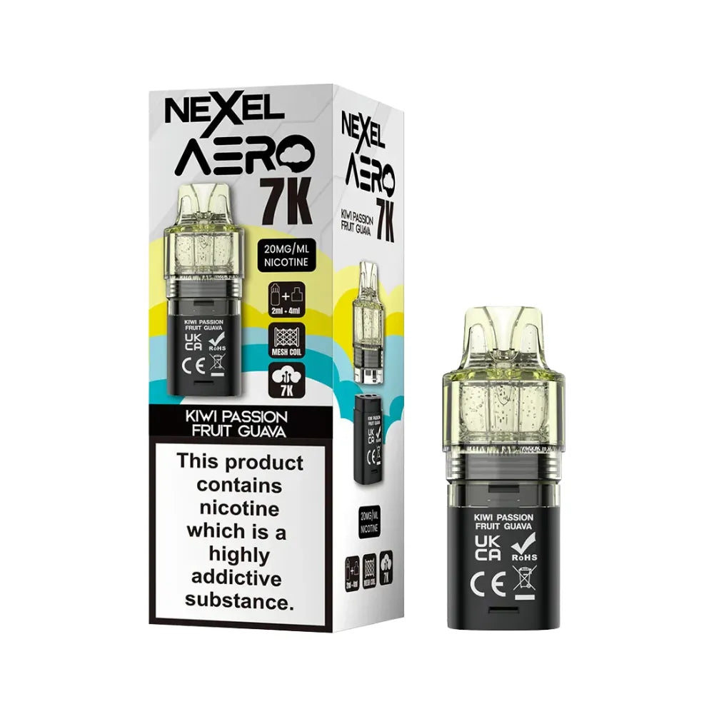 Nexel Aero 7K replacement pod packaging with one cartridge on a white background