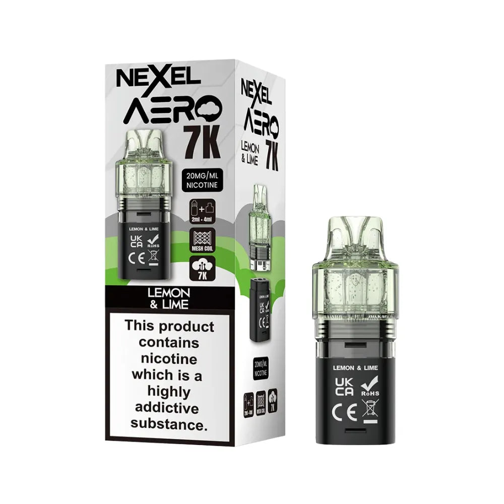 Nexel Aero 7K replacement pod packaging with one cartridge on a white background