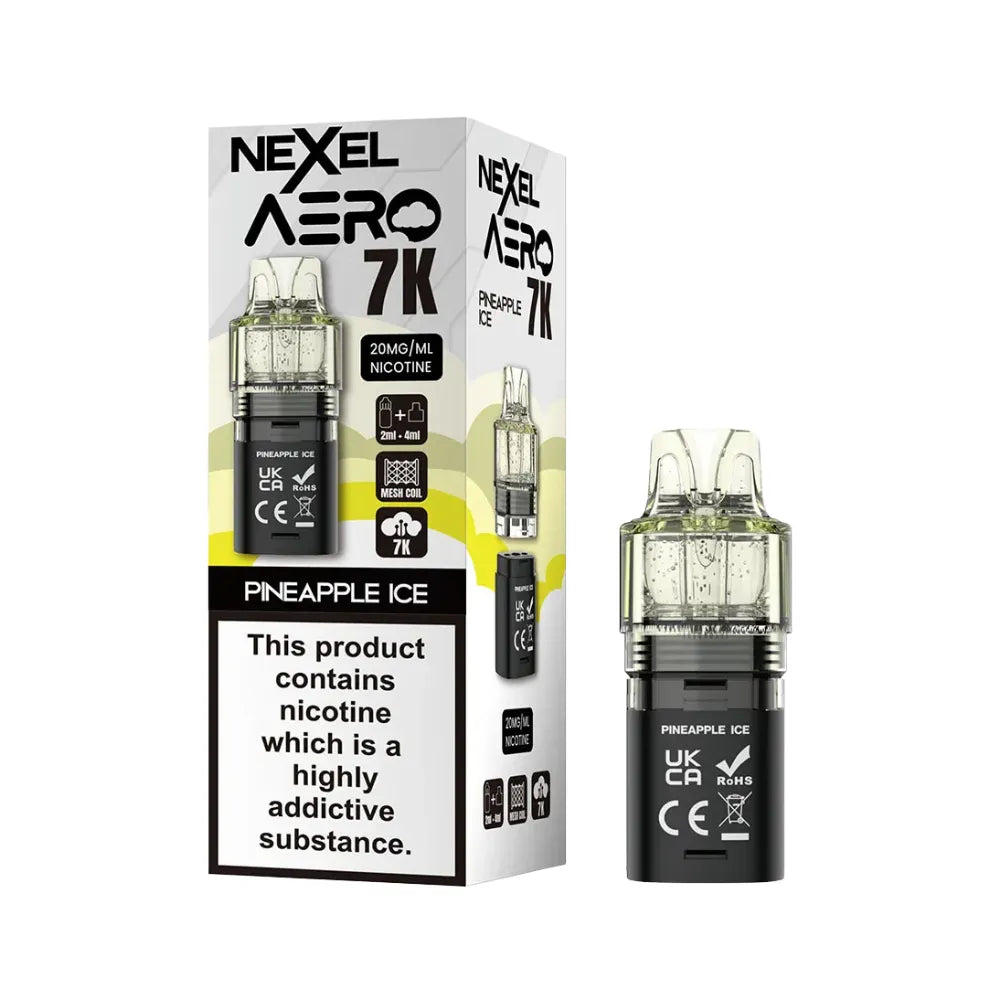Nexel Aero 7K replacement pod packaging with one cartridge on a white background