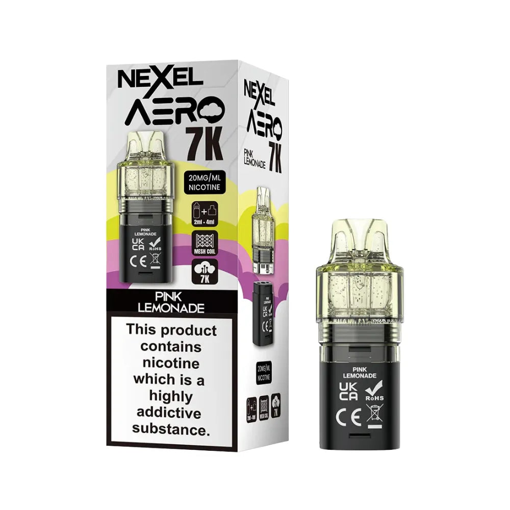 Nexel Aero 7K replacement pod packaging with one cartridge on a white background