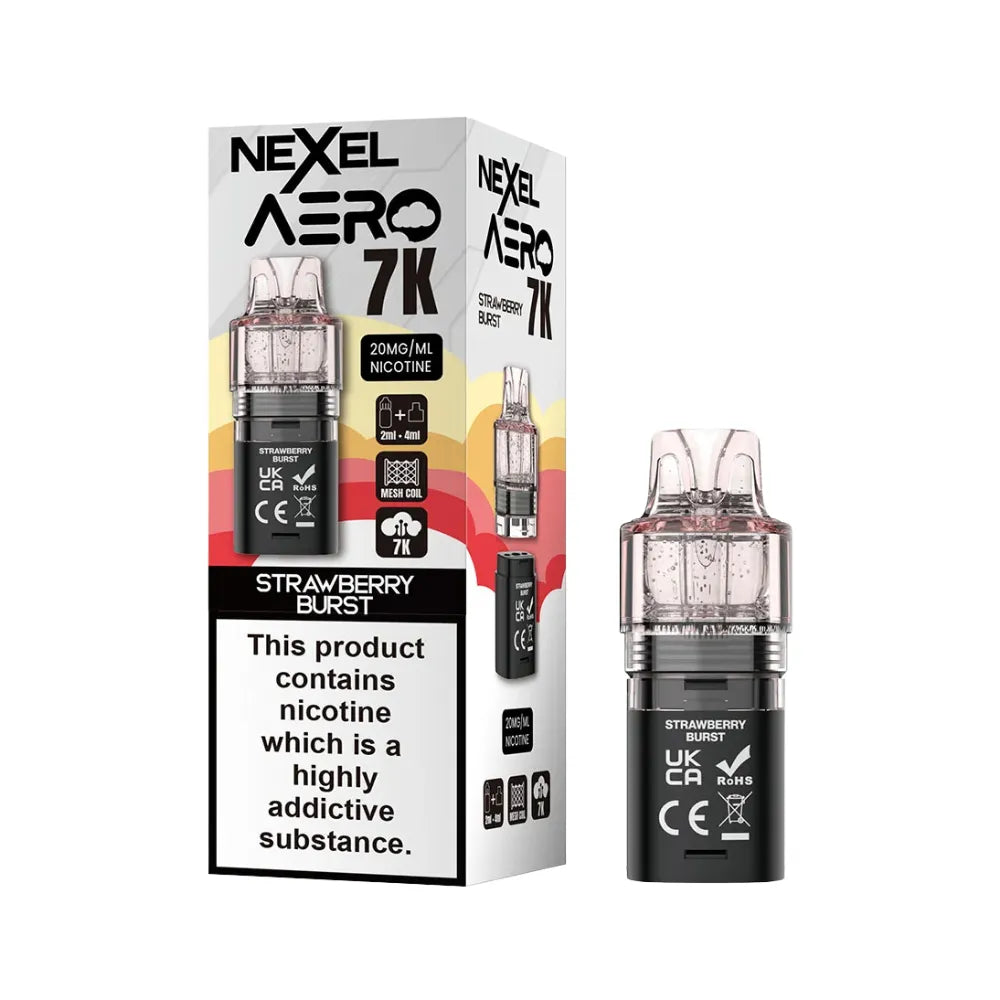Nexel Aero 7K replacement pod packaging with one cartridge on a white background