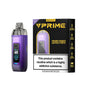 Purple vape device with 'OXVA' branding next to its packaging on a white background.