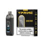 OXVA VPrime vaping device and packaging on a white background