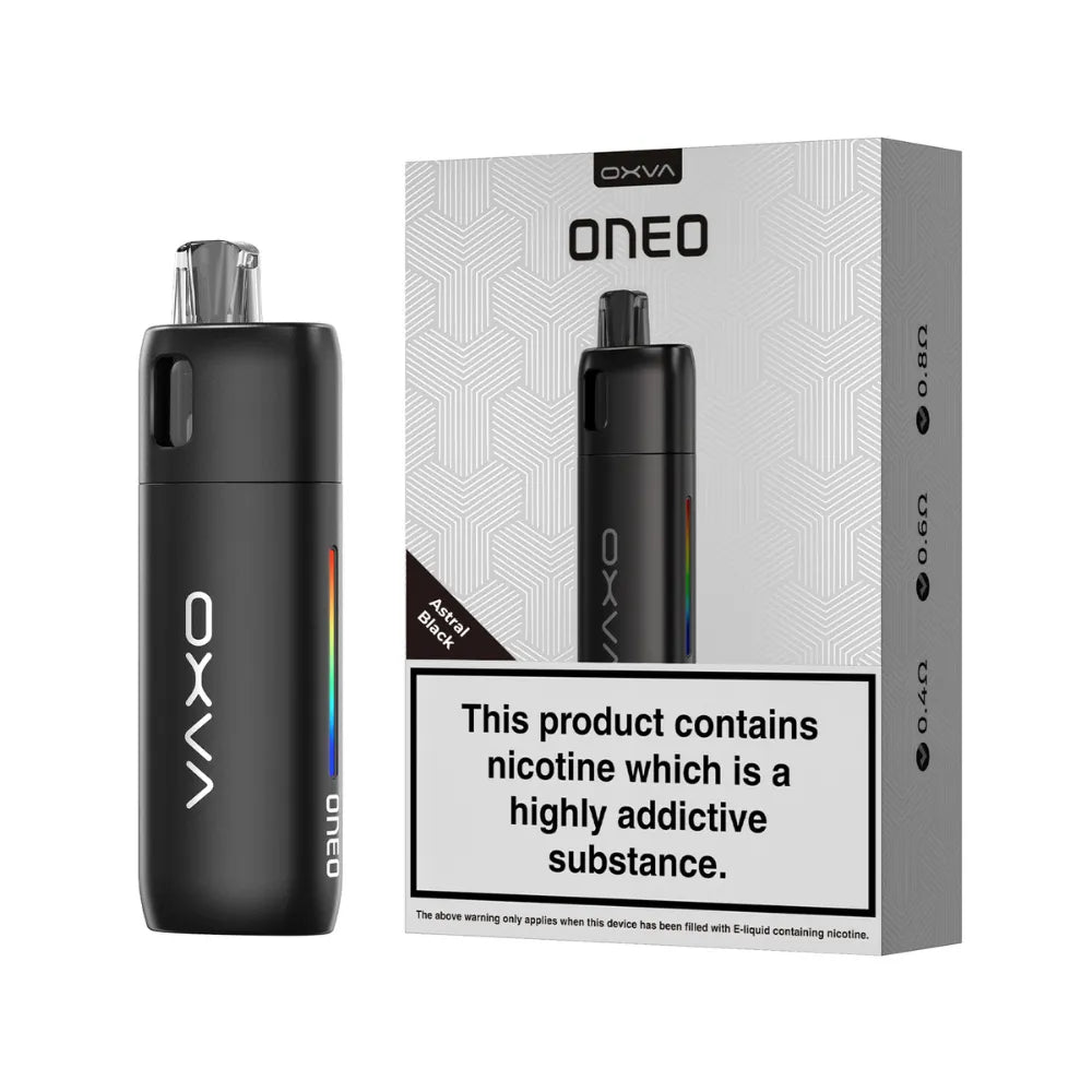 OXVA ONEO vape device and packaging on a white background