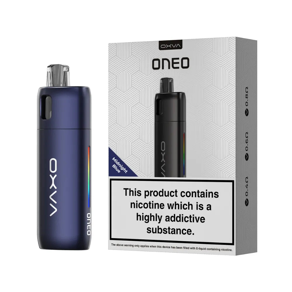 OXVA ONEO vape device and packaging on a white background