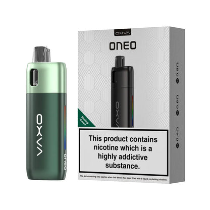 OXVA ONEO vape device and packaging on a white background